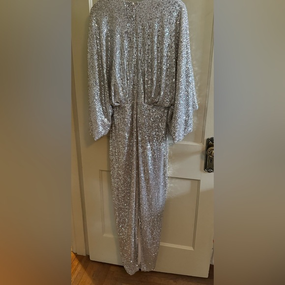Elegant Silver Sequin Dress - Picture 3 of 9
